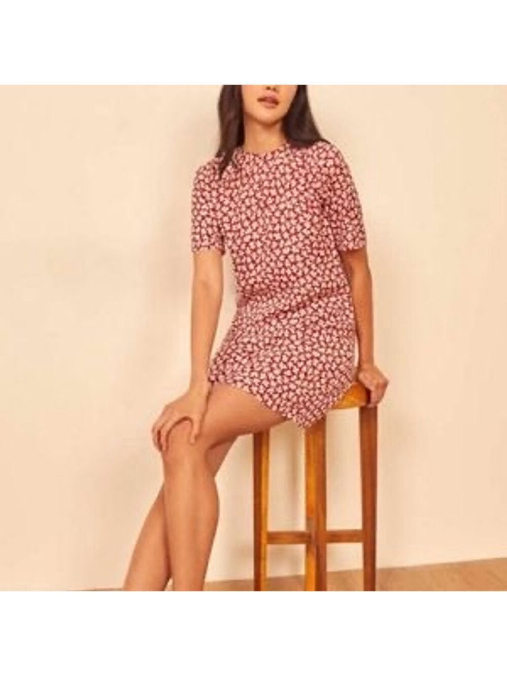 Women's Reformation Red & White Floral Mini Dress M - Picture 2 of 8